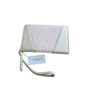 Laura Janelle by Cousin Full Zip Wallet Wristlet NWOT Pink Gold